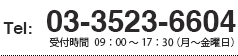 Tel: 03-3523-6604 受付時間　09：00 ～ 17：00（月～金曜日）